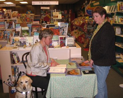 That's Jenny with Hanni and me at The Bookstore in Glen Ellyn.