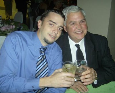 That's my handsome nephew Robbie with his handsome father Rick.