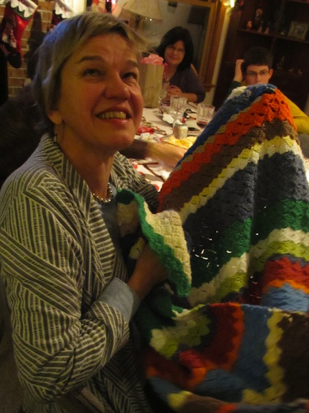 And Beth loved her blanket from sister Bobbie.