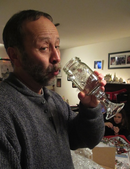 Mike and his homemade "redneck wine" glass. 