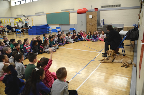 That's us at Daniel Street School in Lindenhurst; clearly, Whitney is ready for her close-up.