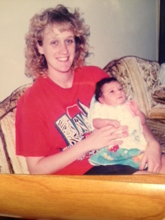 Janet and her newborn daughter, Anita, 20 years ago.