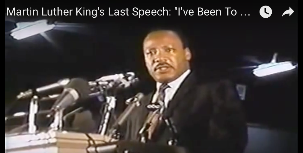 A clip from MLK's last speech.