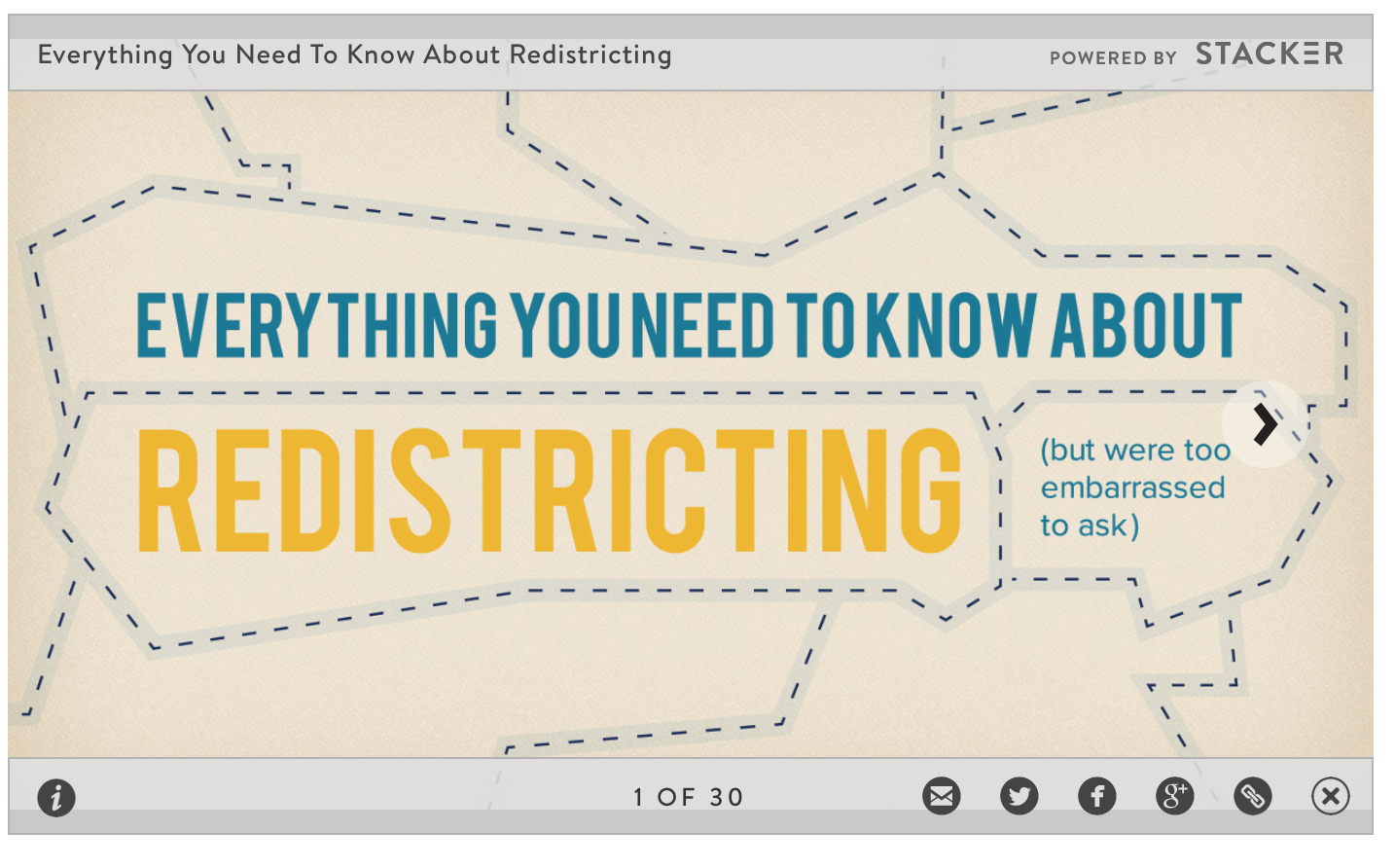 Click on image to go to a handy explanation of redistricting, and how it can go awry.