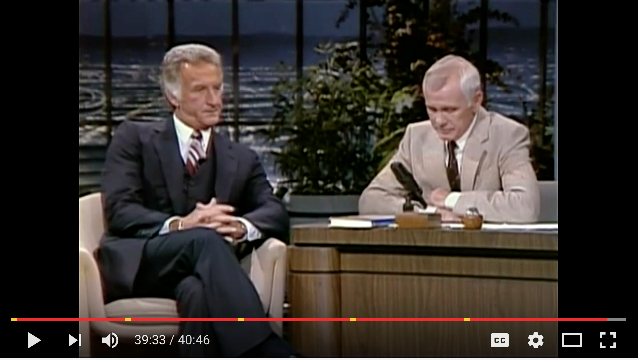 Uecker on Johnny Carson, 1982. He's been a staple of late night.