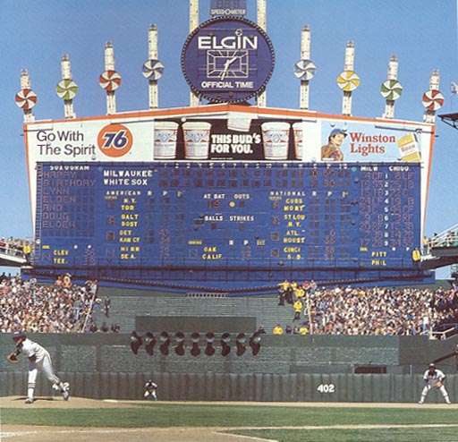 The exploding scoreboard was a big deal at Comiskey.