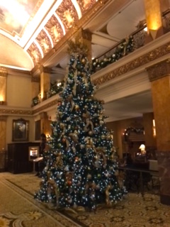 The Pfister lobby was in full holiday glory. 