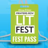 Printers Row Lit Fest logo on pass tag