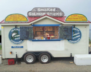 Photo of the trailer that houses Becky's seafood.