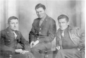 Photo of Mike's dad and Mike's uncles, in uniform, during WWII.
