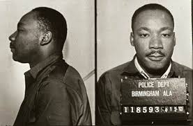 Photo of Dr. King's mug shot when he was jailed in Birmingham. 