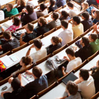 Photo of students in lecture hall.