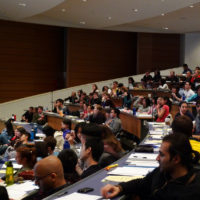 Photo of college students in a lecture hall.
