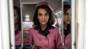 Photo of Natalie Portman portraying Jackie Kennedy. 